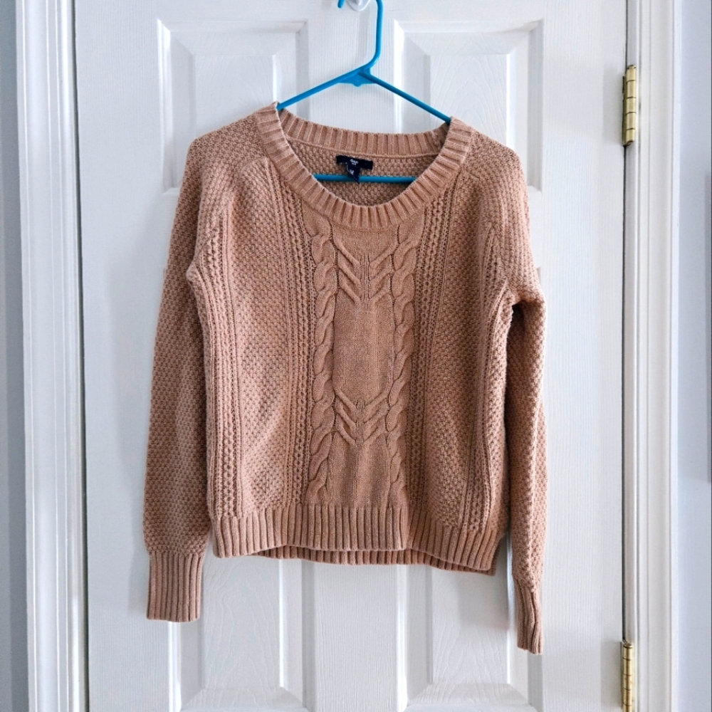Gap Small Tan Cable Knit Sweater